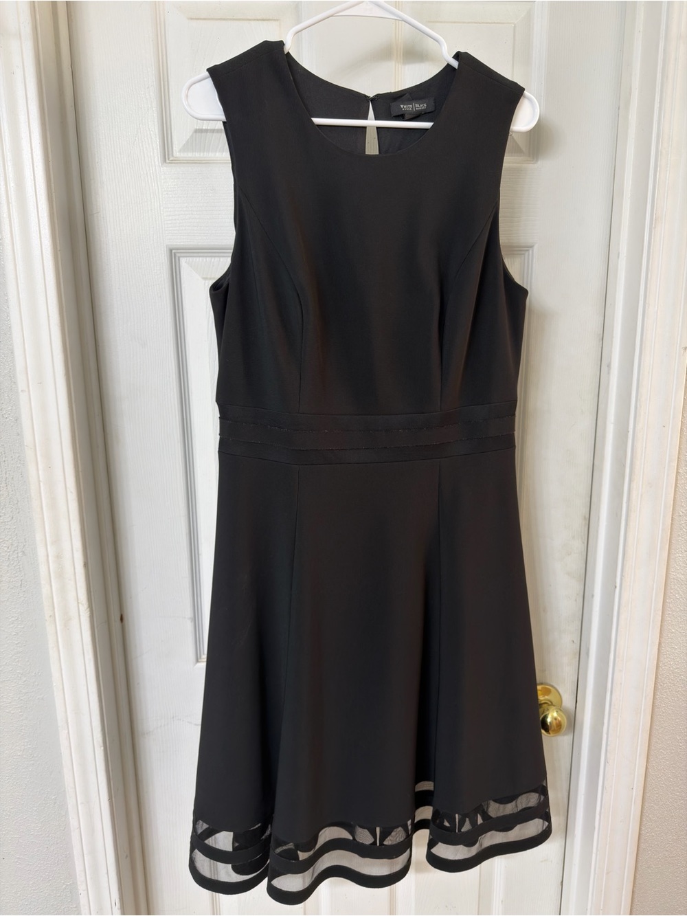 White House Black Market Black Sleeveless Fit-and-Flare Midi Dress
